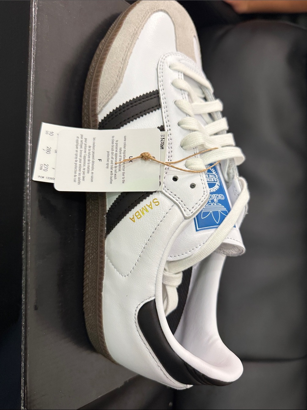 adidas Samba Leather Sneaker - White/Black/Tan